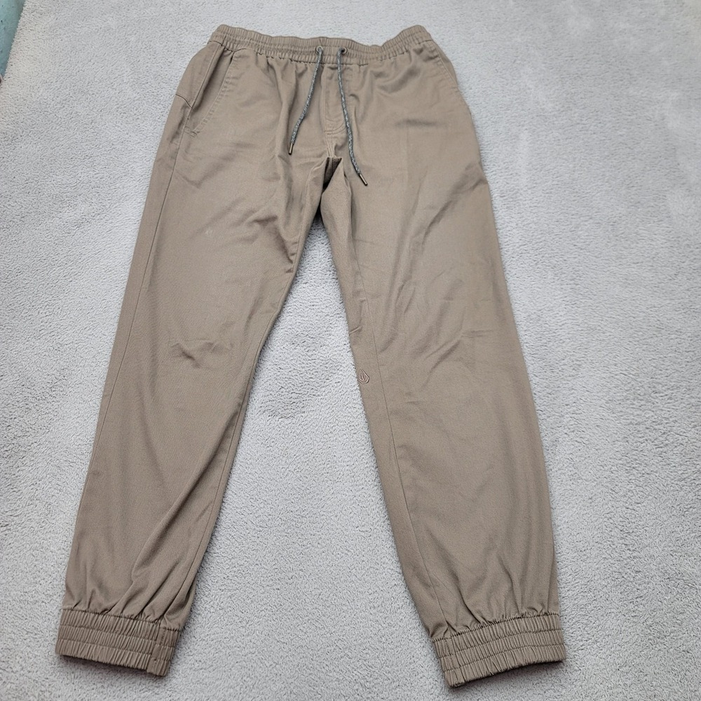 Volcom Jogger Pants Mens Size Medium Brown Elastic Waist Skate Surf Casual